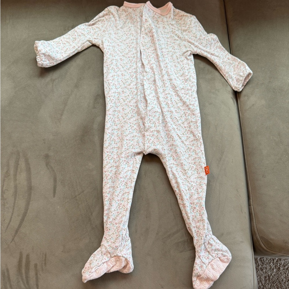 Magnetic Me Pink Floral Kids Footie Pajama